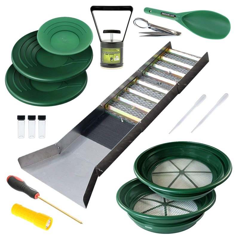 ASR Outdoor Aluminum Sluice Box for Gold Panning Kit Classifier