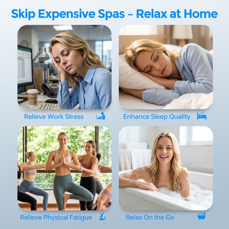 Bath Jets for Tub, Cordless Home Spa with Jet Massage