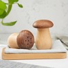ieron Cute Mushroom Toothpick Holder Dispenser Wooden Toothpick Storage Box