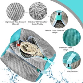 Pack of 2 Shoe Wash Bags, Shoe Bag Washing Machine, Laundry Bag Shoes for Washing Machine, Reusable Laundry Net Shoes with Zip, Laundry Bag for Shoes, Trainers