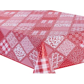 Oilcloth Tablecloth Washable Square 140 x 180 cm Red