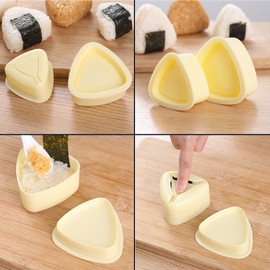 Onigiri Maker for Onigiri Nigiri Sushi 3-Piece Onigiri Sake Bento Maker Sushi Maker Mould Suitable for Nori Leaves Algae Leaves in Easy Steps to Perfect Onigiri Sushi