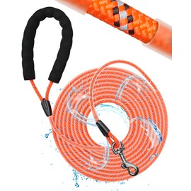 Toozey Recall Lead for Dogs, Waterproof Recall Lead 5 m 10 m 15 m 20 m Suitable for Small, Medium, Large Dogs Dog Education, Robust Dog Lead with Soft Padded Handle, Orange -5 m