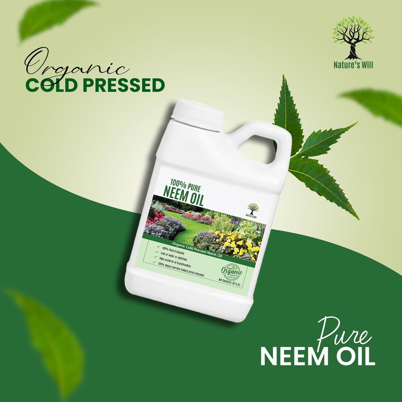 Nature's Will 100% Pure Organic Neem Oil, Cold Pressed and