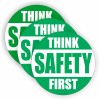 Unbranded/Generic 3pk Think Safety First Hard Hat Stickers | Helmet Decals Badge Emblems -GRN