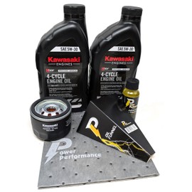 Power Performance 5W-30 Oil Change Kit for Kawasaki 49065-0721 (0736) and Fuel Treatment
