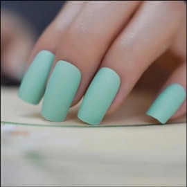 Sure Things 24 Matte Mint Green Press On Nails w/ Glue medium square seafoam unique