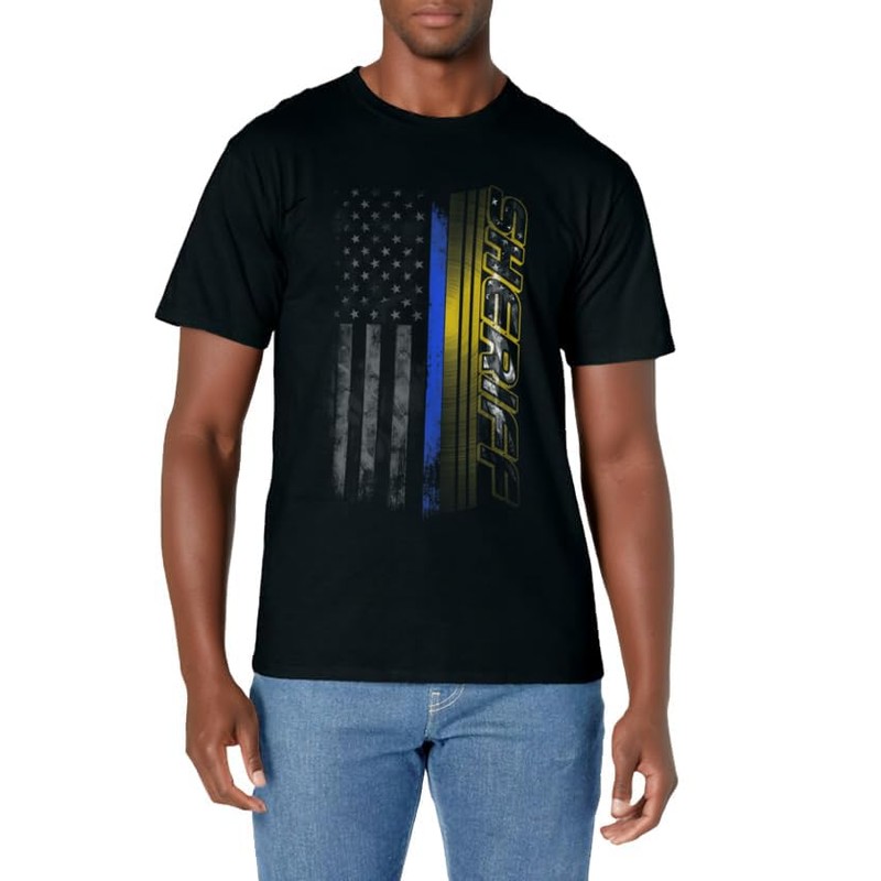 Thin Blue Line Sheriff Flag T-Shirt