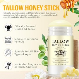 Bálsamo de sargo de miel - 100% sargo alimentado con pasto | Crema facial de ternera rica en vitaminas naturales A, D, E, K, ácidos grasos Omega | Bálsamo de miel de sarga con manteca de karité y aceite de oliva | Crema facial de sarga de ternera - 2.65 oz