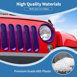 PDKLIN for Jeep JK Front Grille Inserts & Headlight Cover Trim Ring for Jeep Wrangler JK JKU 2007-2017 Purple Exterior Accessories 9pcs