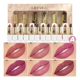 Clásico Mate Perolado Labial Set Duradero Resistente Al Agua