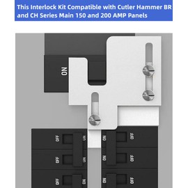 Generator Interlock Kit Compatible with Eaton Cutler Hammer BR Series 150 and 200 amp Panels,1 1/4-1 7/16 inches Spacing Between Main and Branch Breaker,Professional and Interlock Kit(1Set)