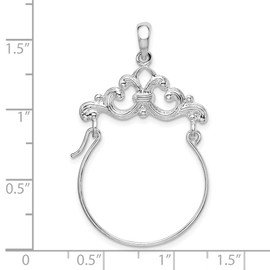 Auriga Fine Jewelry 925 Sterling Silver Scroll Design Charm Holder, for Women (L-34.8mm), AFJ-QG-QC11005