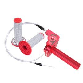 ZSDTRP Universal 7/8" 22mm Motorcycle Throttle Assembly Twists Grip CNC Aluminum with Throttle Cable and Handlebar Grip for Dirt Bike Motorcycle Accessories (StyleA-Red)