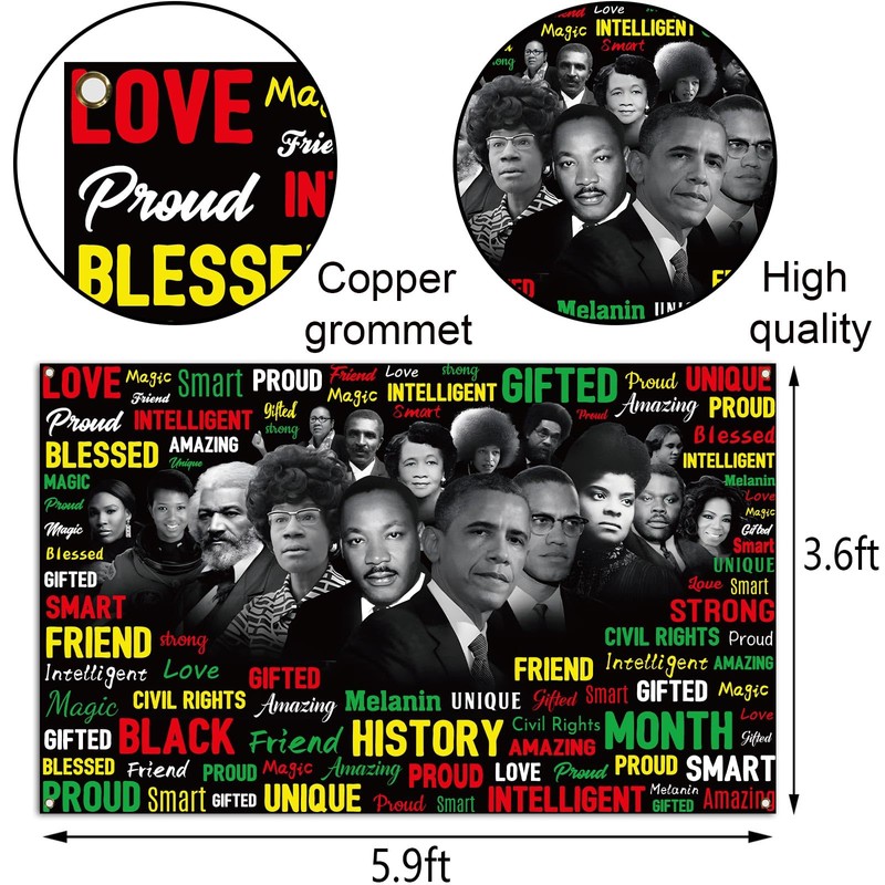 Sunwer Juneteenth Black History Month Photo Booth Backdrop February Afro