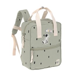 LÄSSIG Happy Prints Children's Backpack with Chest Strap Nursery Bag 28 cm 5.5 Litres 3 Years Mini Square Backpack, olive, Children's backpack with chest strap