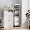 HOMCOM Narrow Bathroom Storage Cabinet, Bathroom Cabinet with 2 Drawers
