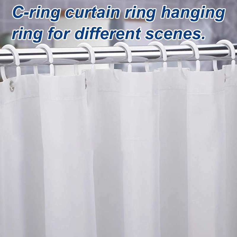 Shower Curtain Rings, 24 Pcs Plastic Shower Curtain Rings, Shower