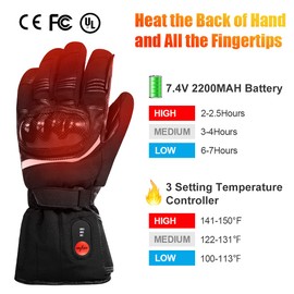 day wolf Heated Gloves Motorcycle Gloves Waterproof and Windproof for Riding, Motorcycling, Skiing, Hunting, Fishing, Riding, Cycling, Camping, Hiking