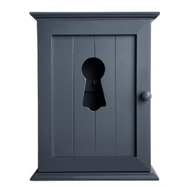 Dark Grey Key Cabinet - keyhole window