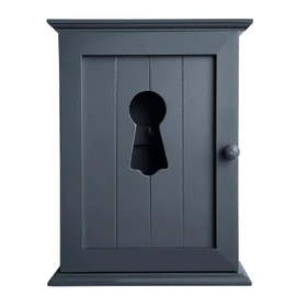 Dark Grey Key Cabinet - keyhole window