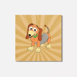 Unbranded Toy Story Cartoon Slinky Dog 4'' X 4'' Square Wooden Coaster