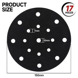 Shineboc Professional 2 pcs Pad Savers 17 Holes for Sander Replacement Cushion Pad Impact-Resistant Noise Reduction Protection Polisher for Hook & Loop Random Orbital (150mm)