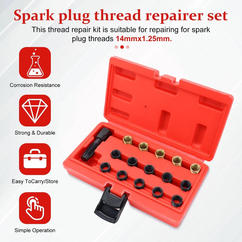 NCTNCX Spark Plug Thread Repair Kit 16 Pieces M14 x