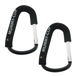 Goldbug Large Mummy Clip Parent Organiser, Stroller Accessories Black Carabiner Twin Packs