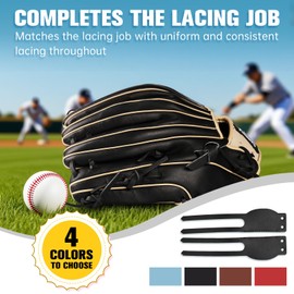 Kzzyiifw Baseball Glove Replacement Ring-Widened Comfortable Thumb Leather Strap for Repair with Glove Locks.Compatible with All Brands.Black，Red ，Tan，Light Blue. (Black)