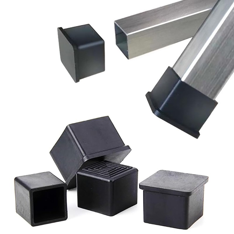 12Pcs 2"x2" (50mmx50mm) Square Rubber Chair Leg Tips Caps, Table