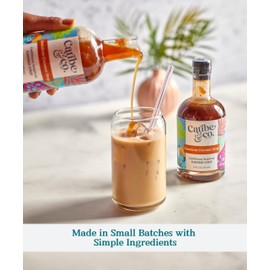 Caribe & Co., Creme Caramel Flavored Syrup- All-Natural Coffee Syrup, Great for Cocktails, Mocktails, Lattes, Desserts, & More, No Artificial Flavors or Sweeteners - 6 Pack, 16oz