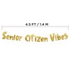 Senior Citizen Vibes Funny Birthday Gold Glitter Banner – Happy