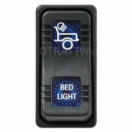 Carling Technologies OTRATTW Carling Tech Contura X Rocker Switch, Polaris, BED LIGHT, BLUE LENS