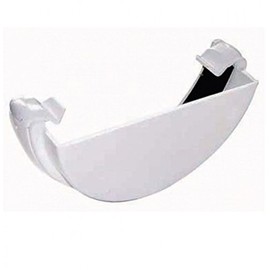 FloPlast White Half Round Gutter External Stop End 112mm