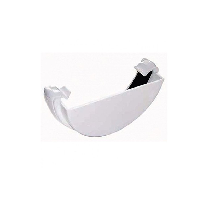 FloPlast White Half Round Gutter External Stop End 112mm