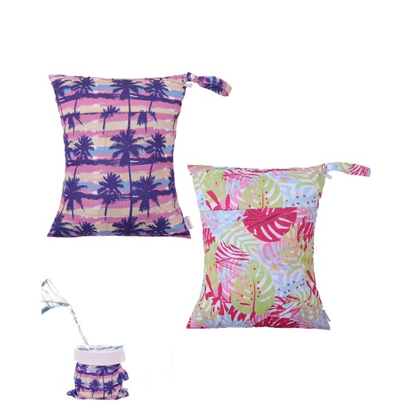 ALVABABY Hawaii 2pcs Superior Waterproof Wet Dry Bags,Reusable Two Zippered