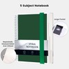 Yoment 5 Subject Notebook with Dividers B5 College Ruled Notebooks