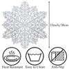Christmas Snowflake Placemats Set of 6 Round Snow Tablemats, Silver