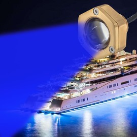 JXOFROAD IP68 Underwater 1/2" NPT Boat Drain Plug Light with APP&RF Control, 120° Beam Angle,40W,4000LM, Anti-corrosion & Smart Cooling System Marine Boat Led Light for Boat Pool Yacht Fishing（Blue