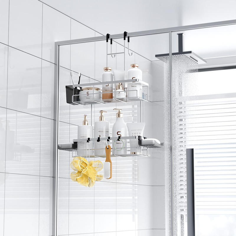 Aitatty Over the Door Hanging Shower Caddy: Rustproof Hanging Organizer