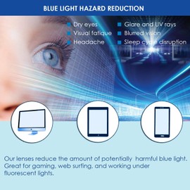 Retro Computer Reading Glasses for Women Men Anti-Glare Eye Strain Blue Light UV Blocking Protection by FLORIDA GLASSES® (Clear Frame, Strength +2.50)