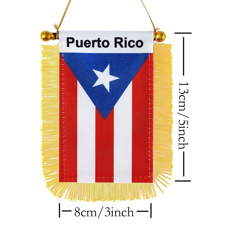 WXFCAI Puerto Rico Window Hanging Flag,Mini Puerto Rican Car Flag