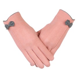 Womens Gloves Winter Super Soft Suede Leather Womens Thermal Gloves Touch Screen Gloves Women Thick Fleece Lined Ladies Thermal Gloves Fleece Gloves Driving Gloves for Women Gifts Outdoor (pink)