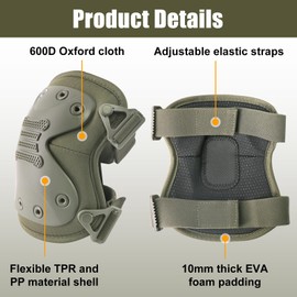 BZTAC Tactical Professional Combat Knee Protective Pads Set Advanced Tactical Gear Set for Outdoor CS Paintball Game Cycling Safety Skateboarding Gear Skates Airsoft Hunting Knee Protection Guard Pads