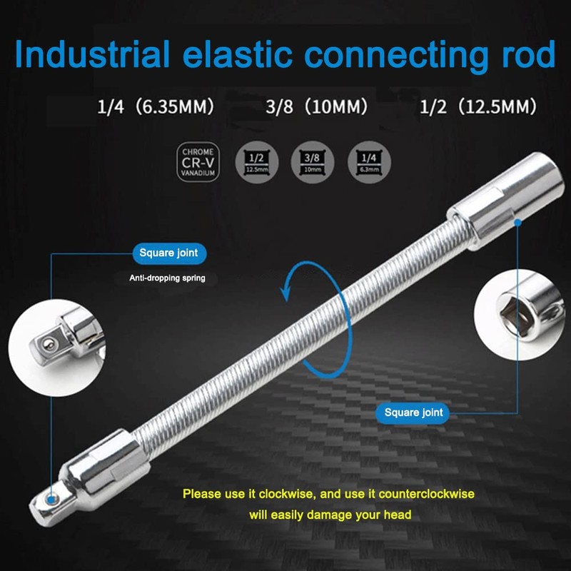 Omninmo 1-Piece Wrench Sleeve Extension Rod, 1/4 Socket Wrenches Drive
