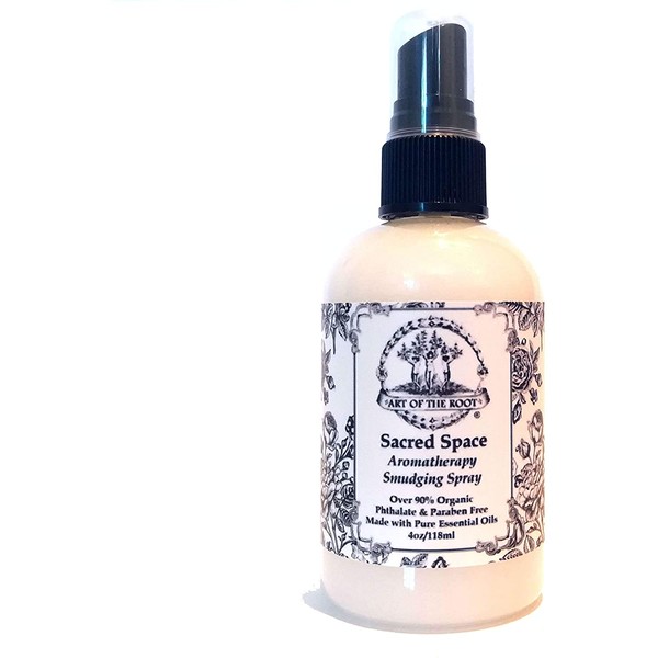 Sacred Space Aromatherapy Smudge Spray 4 oz with Lavender, Cedar & Sage Over 90% Organic, All Vegan. Phthalate and Paraben Free