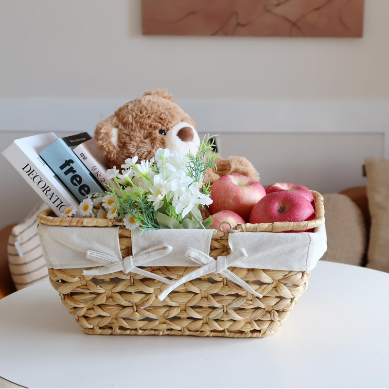 GYASVWU Wicker Picnic Baskets with Handles, Water Hyacinth Basket for