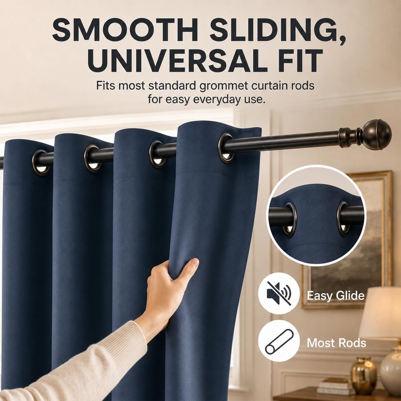 Grey Foam Curtain Spacers for Eyelet Curtains Compatibility-28mm 24 Pcs