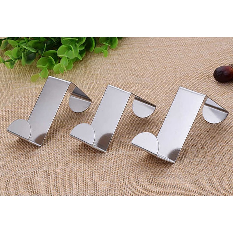 XHNFCU Pack of 10 Universal Stainless Steel Door Hooks, Reversible